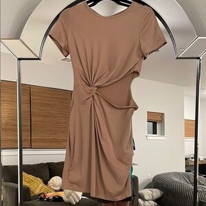 Amazon Essentials Asymmetrical Tan Dress